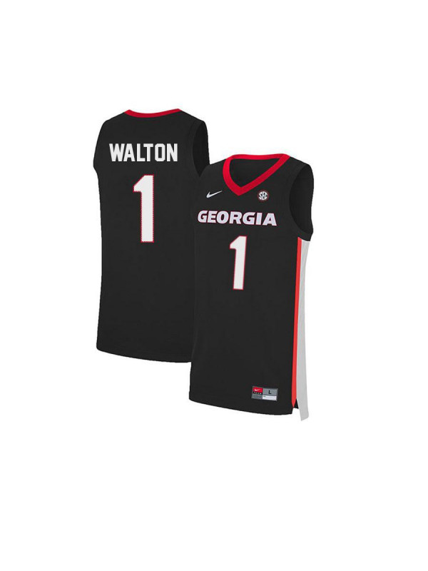 Men's Georgia Bulldogs #1 Jaykwon Walton  Nike Black College Basketball Jersey