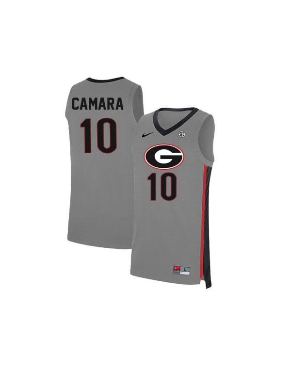 Men's Georgia Bulldogs #10 Toumani Camara Nike Grey College Basketball Jersey