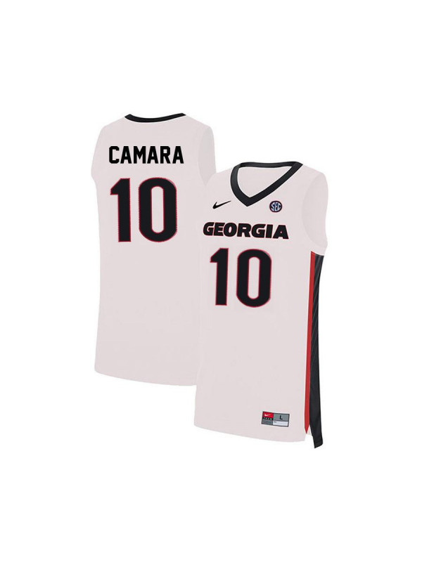 Men's Georgia Bulldogs #10 Toumani Camara Nike White College Basketball Jersey