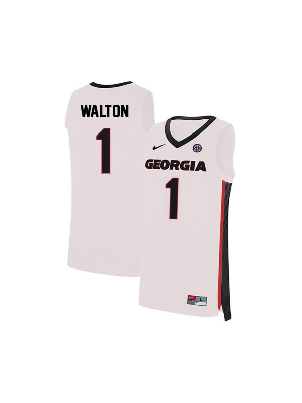 Men's Georgia Bulldogs #1 Jaykwon Walton Nike White College Basketball Jersey