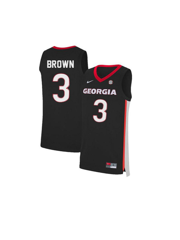 Men's Georgia Bulldogs #3 Christian Brown Nike Black College Basketball Jersey