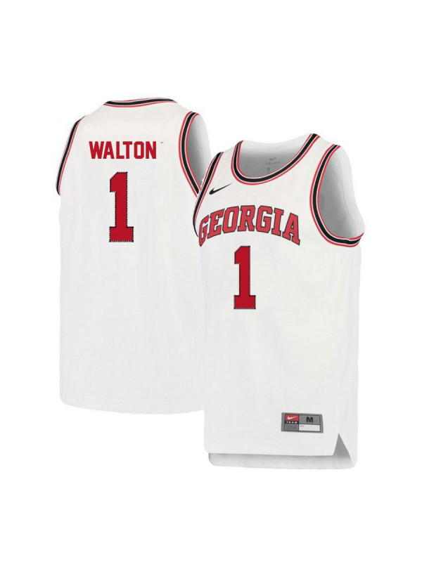 Men's Georgia Bulldogs #1 Jaykwon Walton Nike White Retro Basketball Jersey