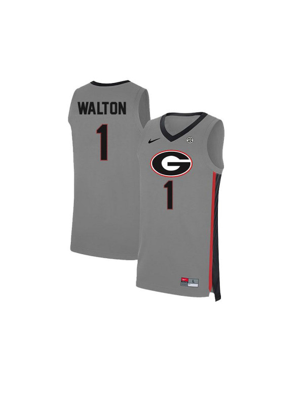 Men's Georgia Bulldogs #1 Jaykwon Walton Nike Grey College Basketball Jersey