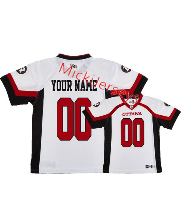 Men's Youth CFL Ottawa Redblacks Custom 2019 New Era White Away Football Jersey