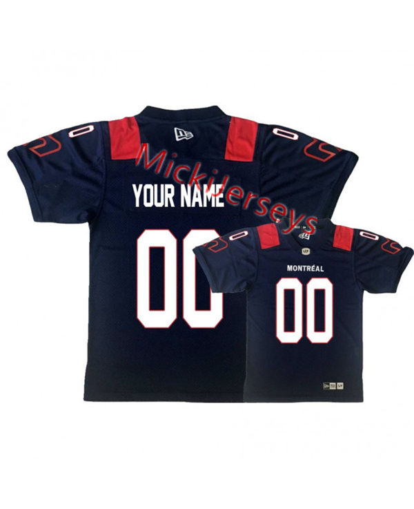 Men's Youth CFL Montreal Alouettes Custom 2019 New Era Home Black Football Jersey
