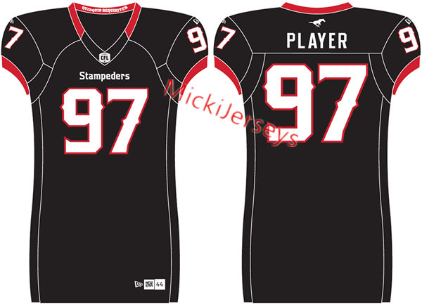 Men's Youth CFL Calgary Stampeders Custom 2019 New Era Black Third Football Jersey