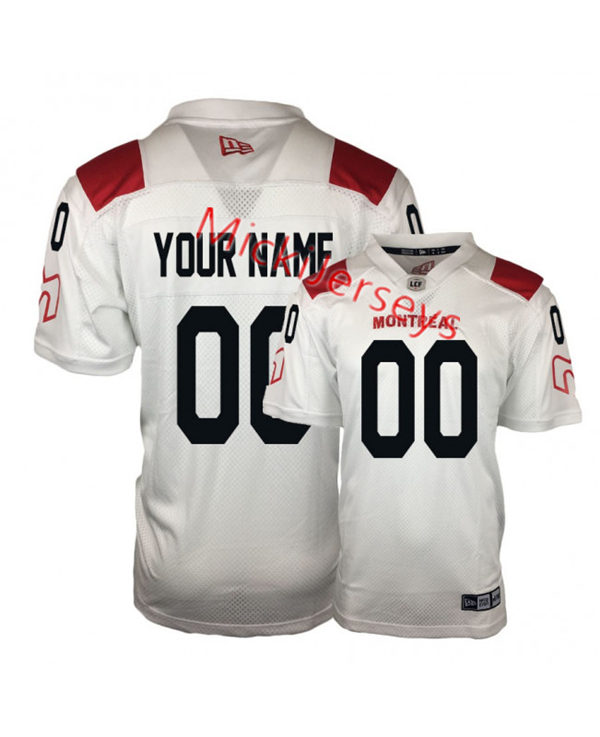 Men's Youth CFL Montreal Alouettes Custom 2019 New Era White Away Football Jersey