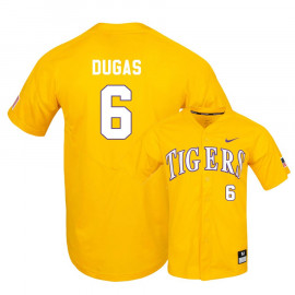 Men's LSU Tigers #6 Gavin Dugas Nike Gold College Baseball Alumni Jersey