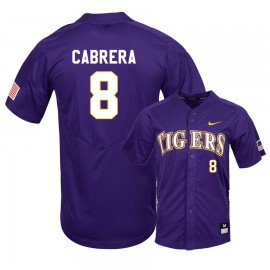 Men's LSU Tigers #8 Daniel Cabrera Nike Purple College Baseball Alumni Jersey