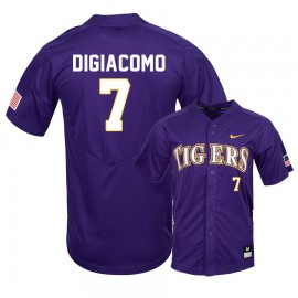 Men's LSU Tigers #7 Giovanni DiGiacomo Nike Purple College Baseball Alumni Jersey