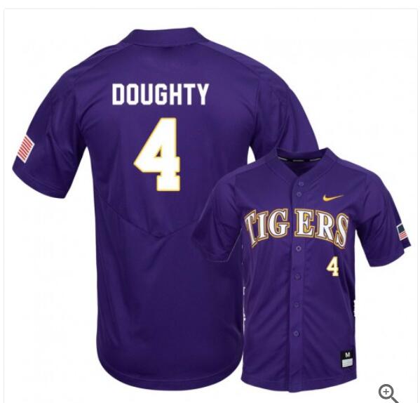 Men's LSU Tigers #4 Cade Doughty Nike Purple College Baseball Alumni Jersey