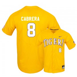 Men's LSU Tigers #8 Daniel Cabrera Nike Gold College Baseball Alumni Jersey