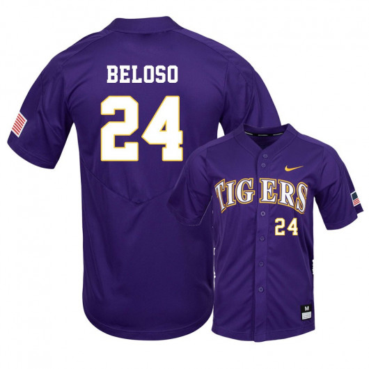 Men's LSU Tigers #24 Cade Beloso Nike Purple College Baseball Alumni Jersey