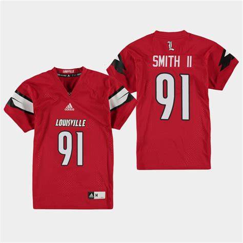 Mens Louisville Cardinals #91 Marcus Smith Adidas 2013-18 Red College Football Jersey
