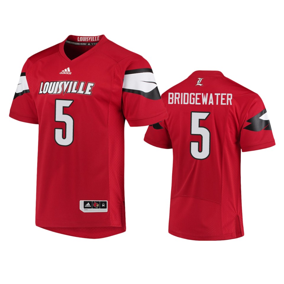 Mens Louisville Cardinals #5 Teddy Bridgewater Adidas 2013-18 Red College Football Jersey