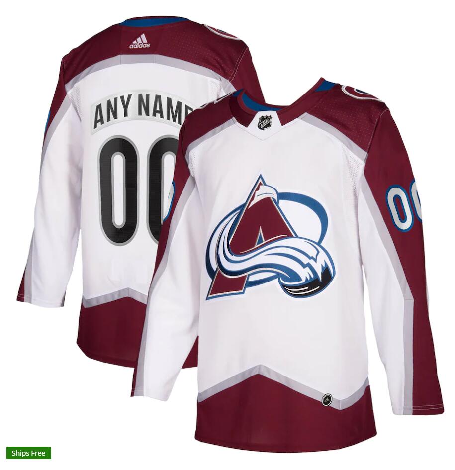 Youth Colorado Avalanche Adidas White Away Stitched Jersey