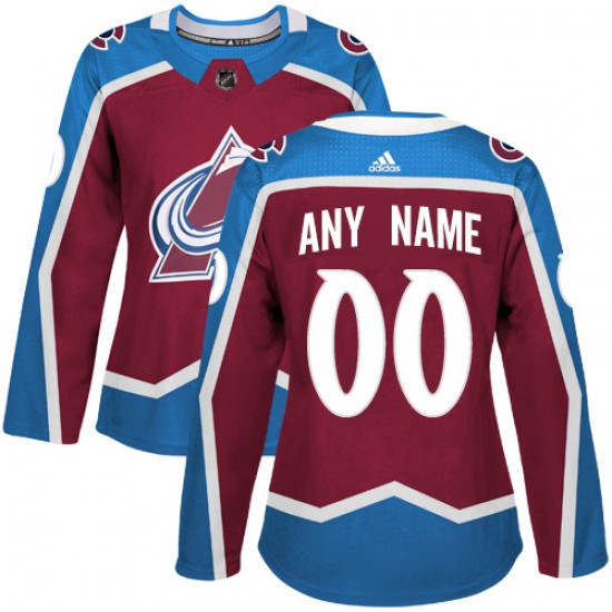 Womens Colorado Avalanche Custom Adidas Burgundy Home Stitched Jersey