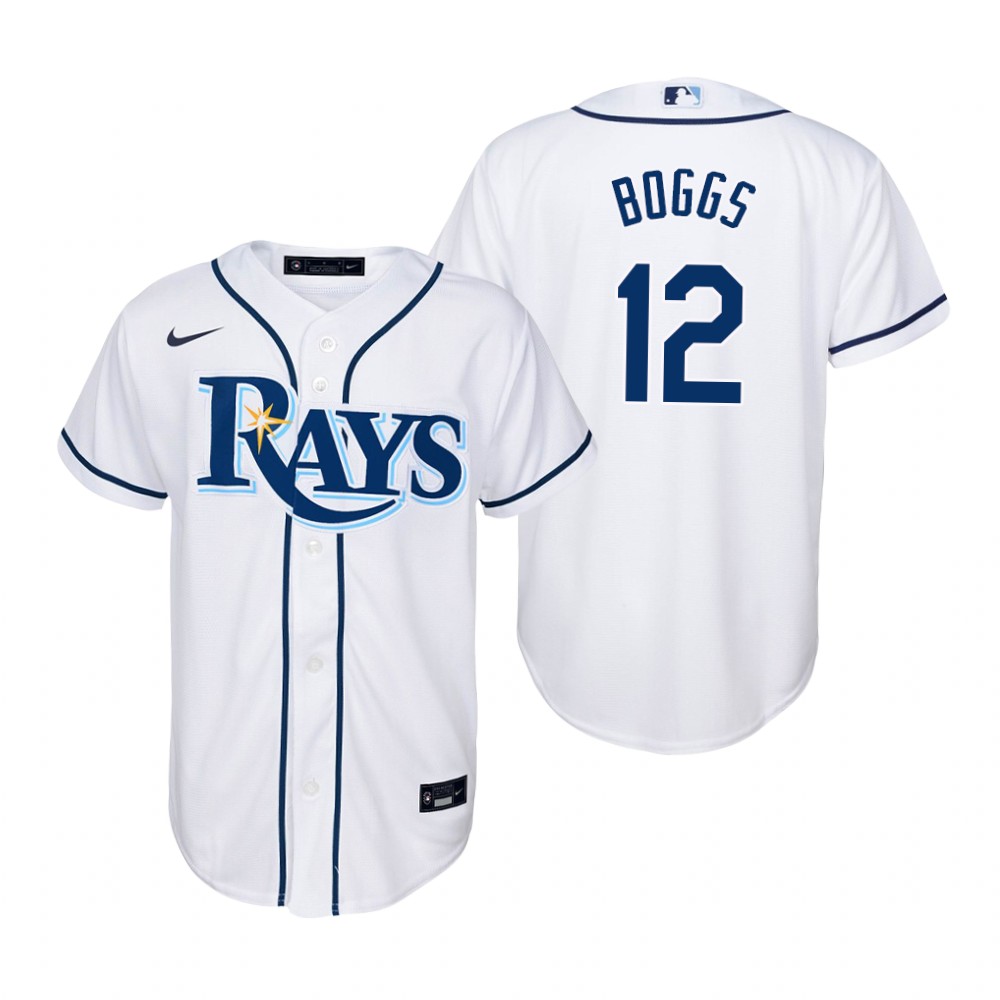 Youth Tampa Bay Rays Retired Player #12 Wade Boggs Nike White Home Jersey