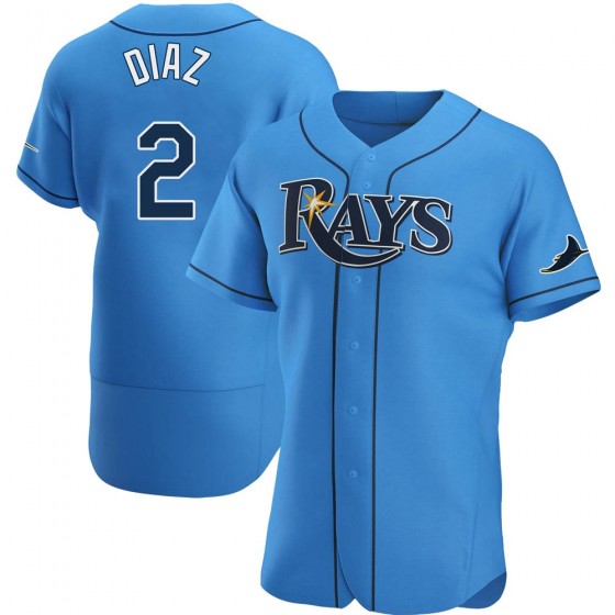 Men's Tampa Bay Rays #2 Yandy Diaz Nike Light Blue Alternate Flex Base Baseball Jersey