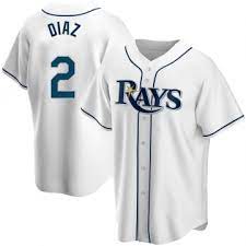 Men's Tampa Bay Rays #2 Yandy Diaz Nike White Home Jersey