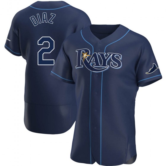 Men's Tampa Bay Rays #2 Yandy Diaz Nike Navy Alternate FlexBase Jersey