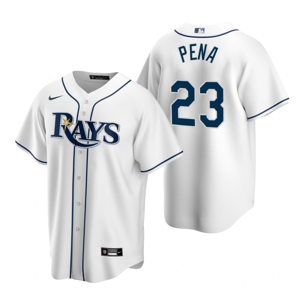 Men's Tampa Bay Rays Retired Player #23 Carlos Pena Nike White Jersey