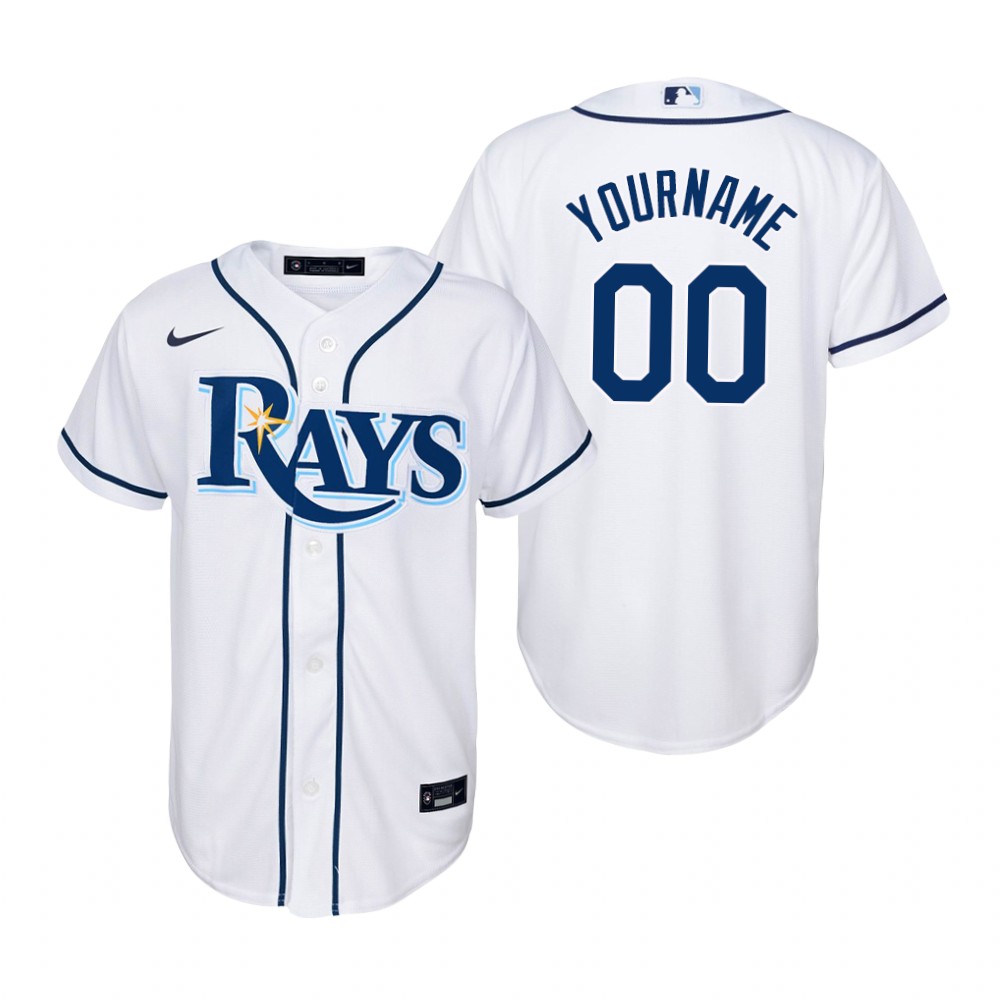 Youth Tampa Bay Rays Custom Nike White Home Jersey