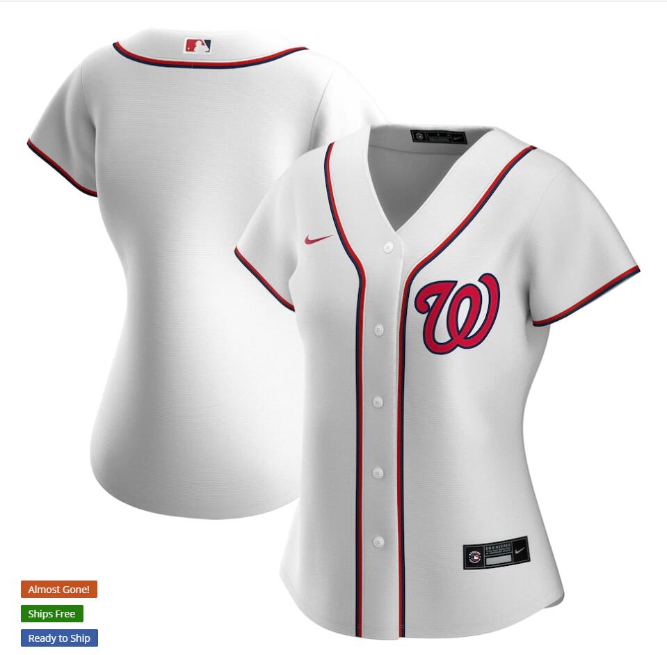 Women's Washington Nationals Blank Nike White Home Jersey