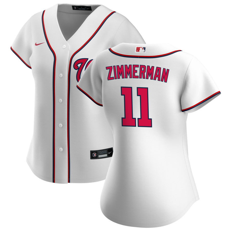 Women's Washington Nationals #11  Ryan Zimmerman Nike White Home Jersey