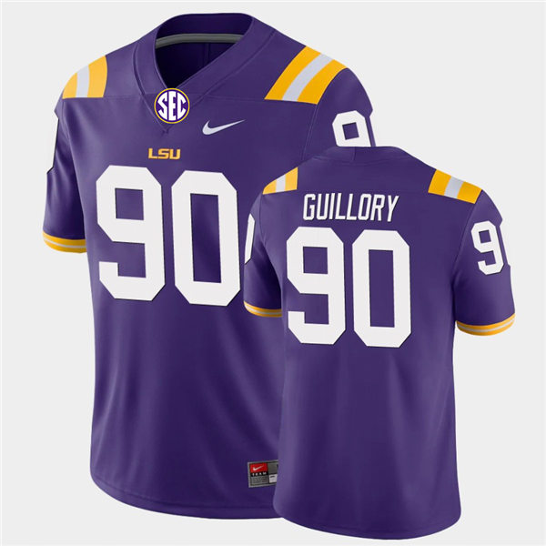 Men's LSU Tigers #90 Jacobian Guillory Purple Nike College Game Football Jersey