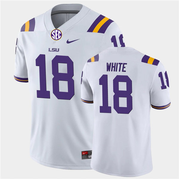 Men's LSU Tigers #18 Tre'Davious White White Nike College Football Game Jersey