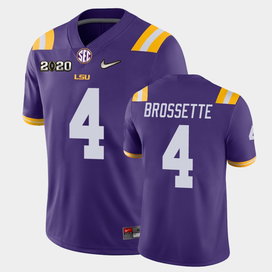 Men's LSU Tigers #4 Nick Brossette Purple Nike College Football Game Jersey