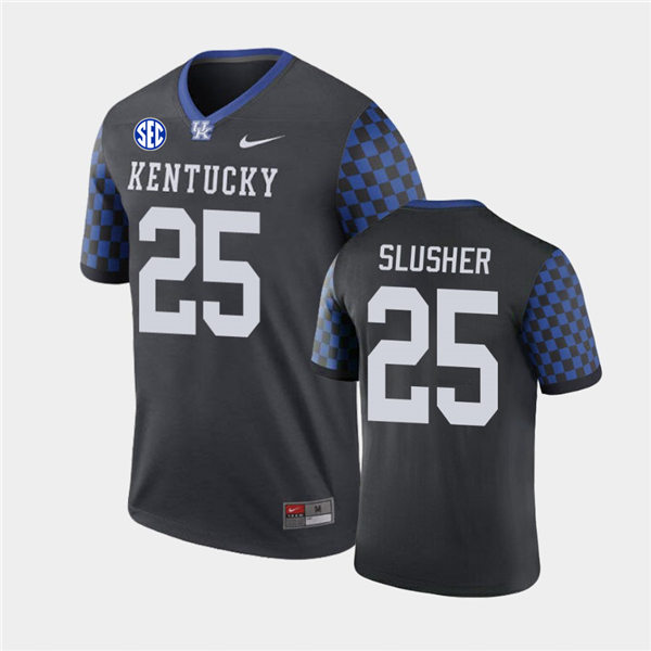 Men's Kentucky Wildcats #25 Brett Slusher Nike Black College Football Game Jersey