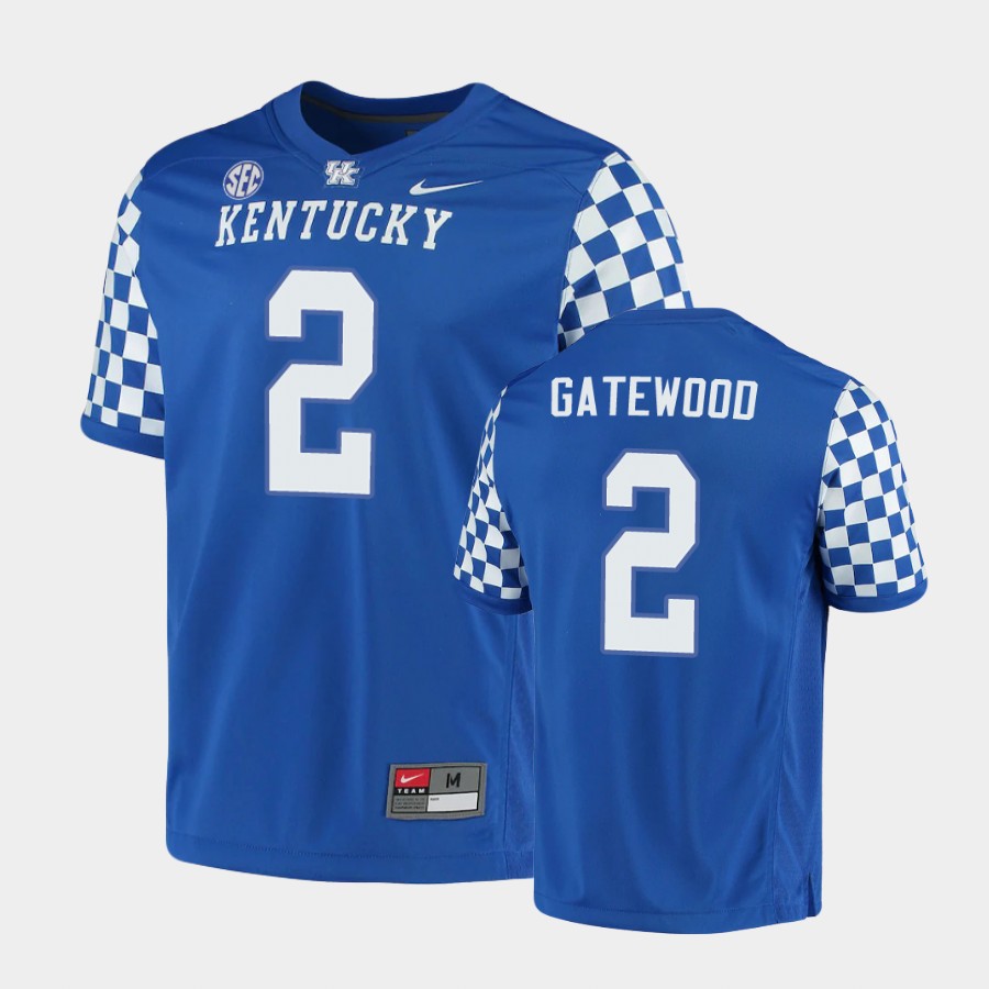 Men's Kentucky Wildcats #2 Joey Gatewood Nike Royal College Football Game Jersey