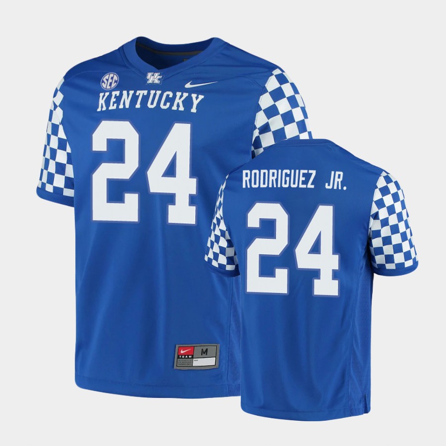 Men's Kentucky Wildcats #24 Chris Rodriguez Jr. Nike Royal College Football Game Jersey