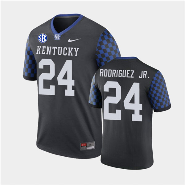 Men's Kentucky Wildcats #24 Chris Rodriguez Jr. Nike Black College Football Game Jersey