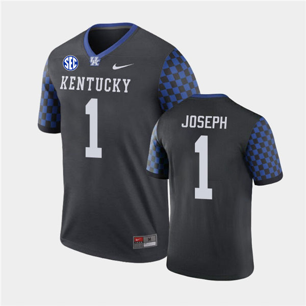 Men's Kentucky Wildcats #1 Kelvin Joseph Nike Black College Football Game Jersey