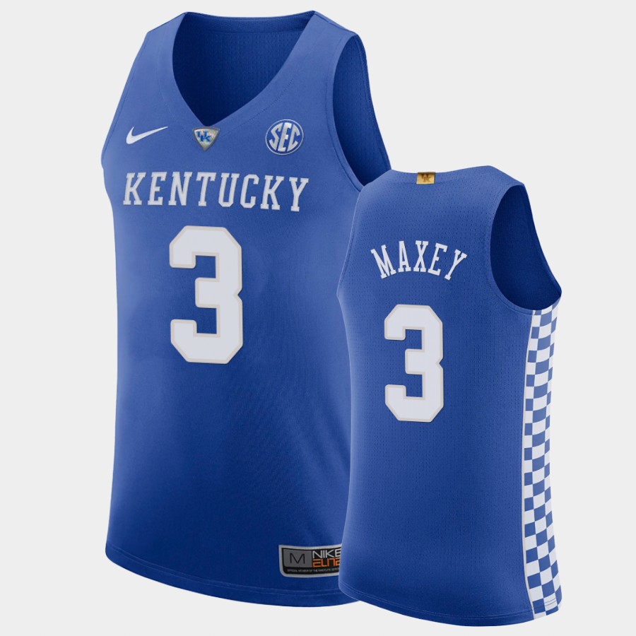 Men's Kentucky Wildcats #3 Tyrese Maxey Nike Royal College Basketball Jersey