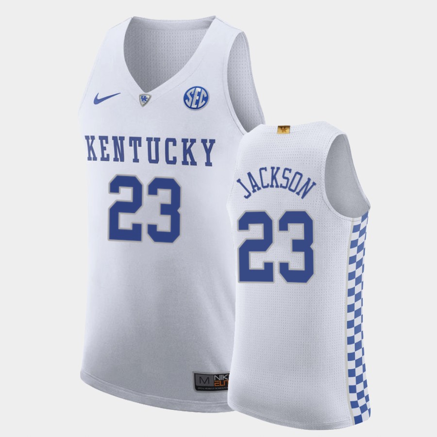 Men Kentucky Wildcats #23 Isaiah Jackson Nike White College Basketball Jersey