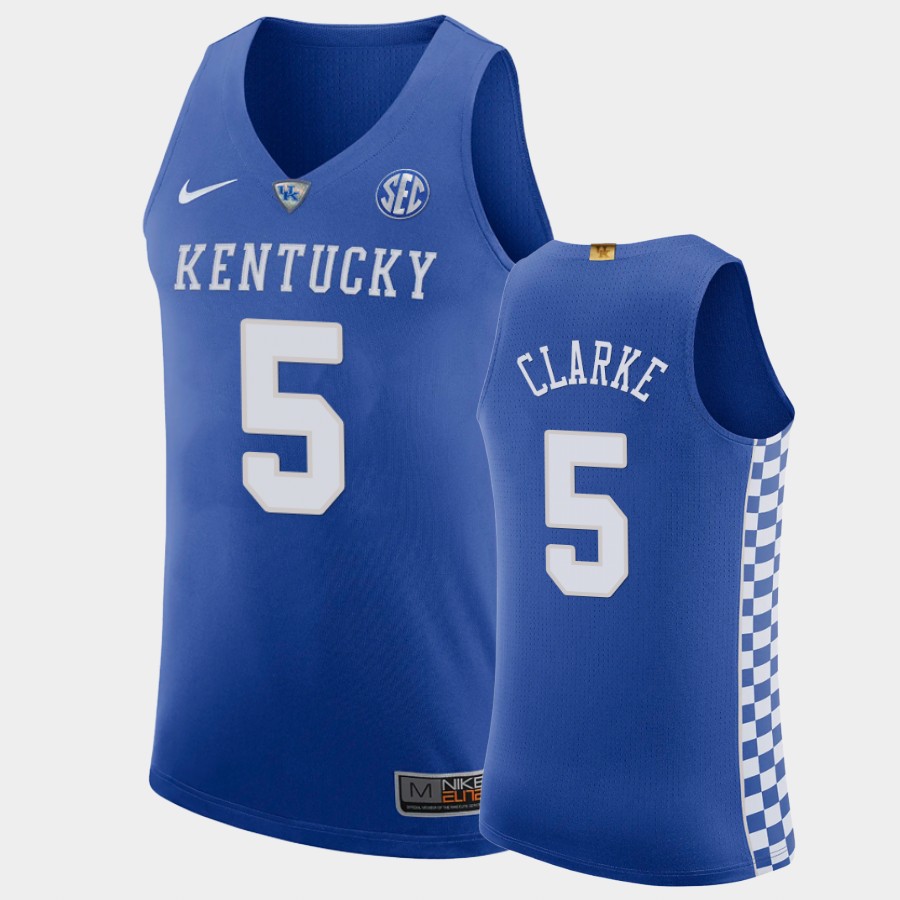 Men Kentucky Wildcats #5 Terrence Clarke Nike Royal College Basketball Jersey