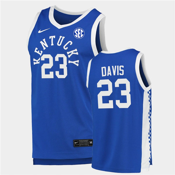 Men Kentucky Wildcats #23 Anthony Davis Nike Royal Retro College Basketball Jersey