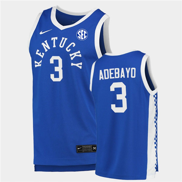 Men Kentucky Wildcats #3 Bam Adebayo Nike Royal Retro College Basketball Jersey