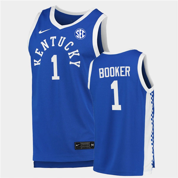 Men Kentucky Wildcats #1 Devin Booker Nike Royal Retro College Basketball Jersey