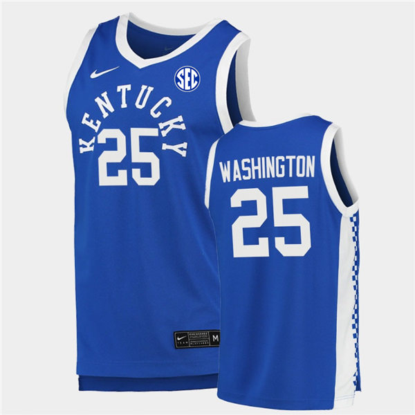 Men Kentucky Wildcats #25 P.J. Washington Nike Royal Retro College Basketball Jersey