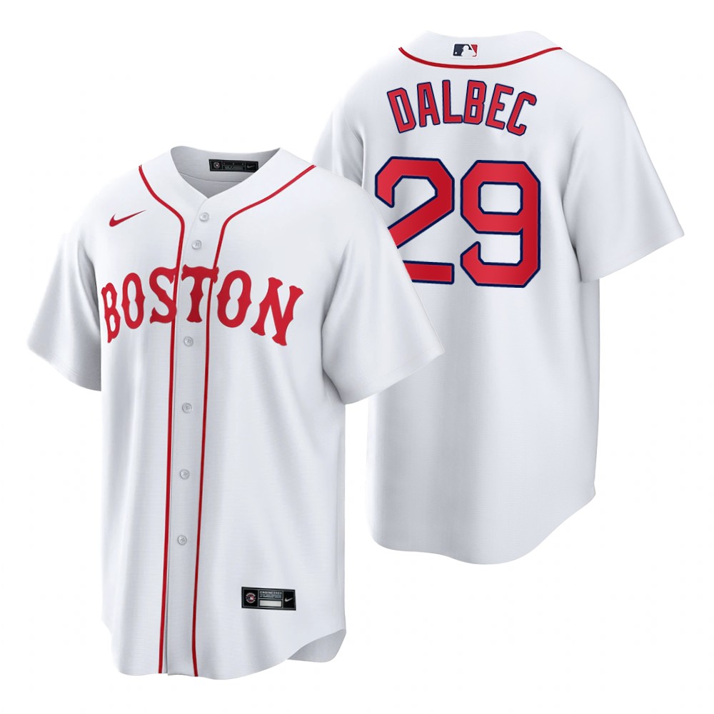 Mens Boston Red Sox #29 Bobby Dalbec Nike White 2021 Patriots Day Jersey