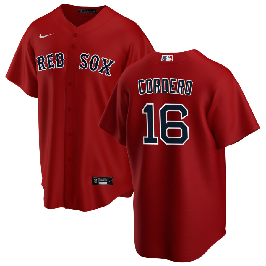 Mens Boston Red Sox #16 Franchy Cordero  Nike Red Alternate Cool Base Jersey