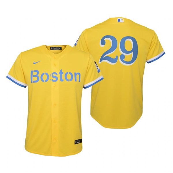 Youth Boston Red Sox #29 Bobby Dalbec Stitched Nike Yellow 2021 City Connect Jersey