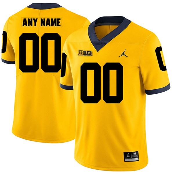 Youth Michigan Wolverines Custom Jordan Gold College Football Game Jersey