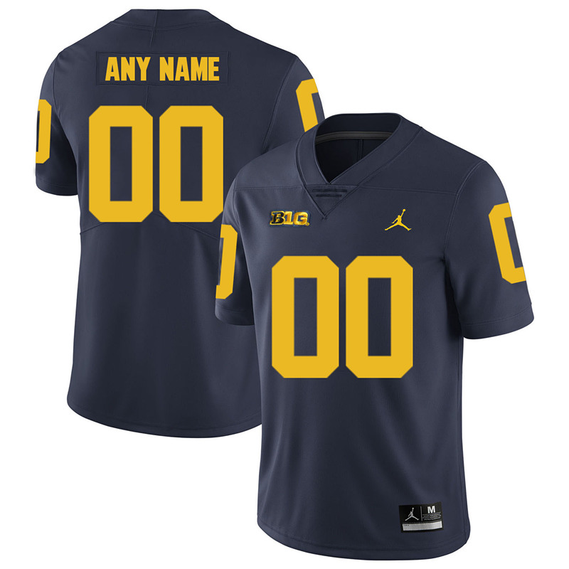 Womens Michigan Wolverines Custom Jordan Navy College Football Game Jersey