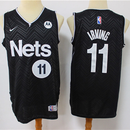 Mens Brooklyn Nets #11 Kyrie Irving Nike Black 2021 EARNED EDITION Jersey
